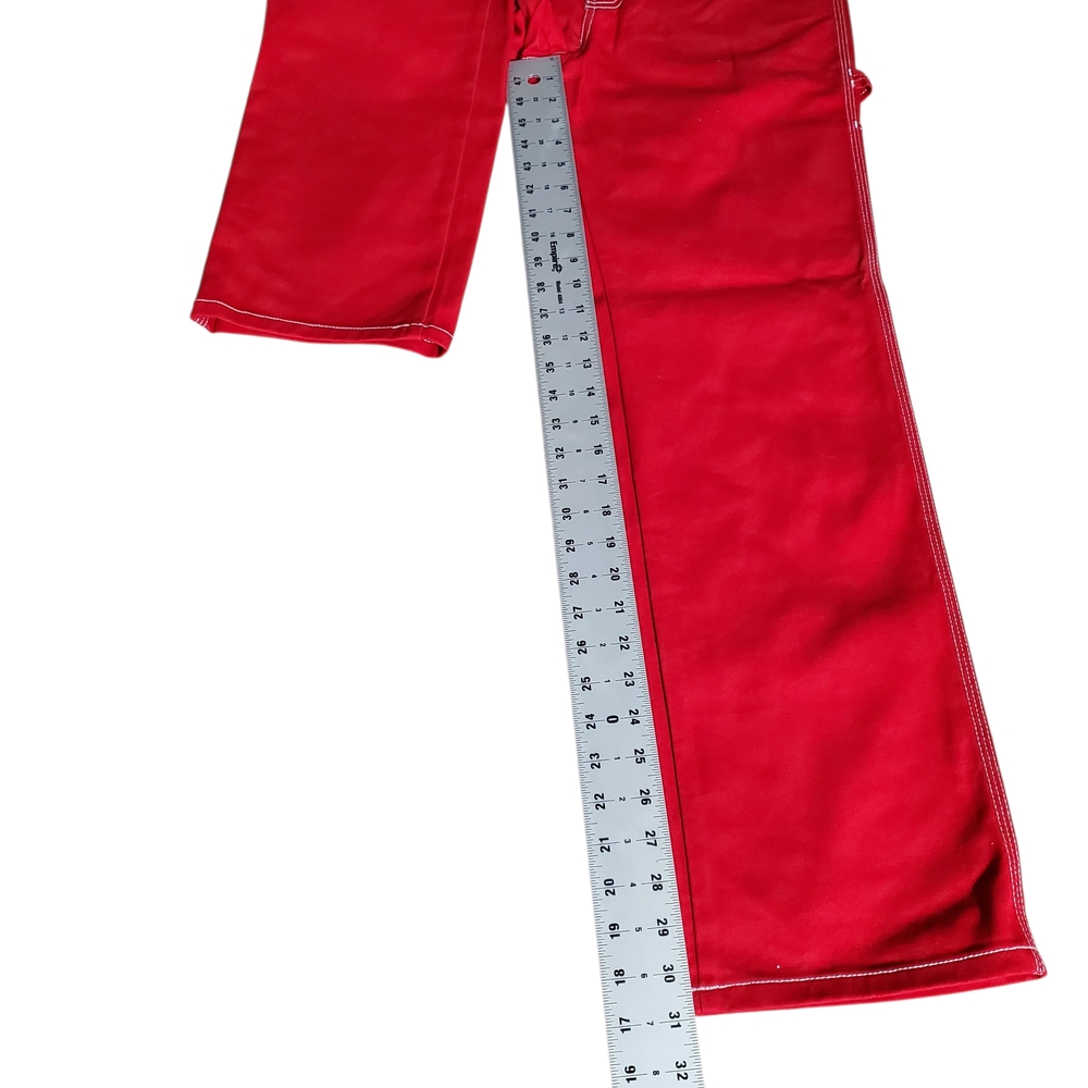 Dickies Juniors Carpenter Pants Size 3/26 Red High Rise Straight leg Jeans - Picture 7 of 13